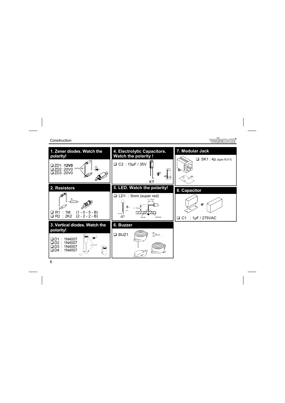 Velleman К8087 User Manual | Page 6 / 12