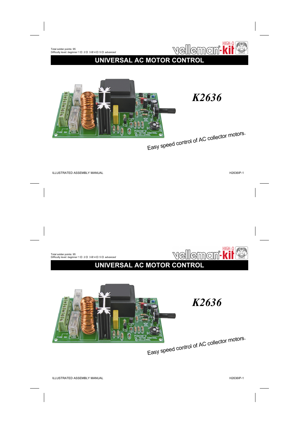 Velleman projects K2636 Assembly instructions User Manual | 12 pages