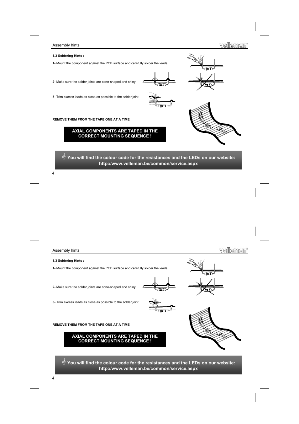 Velleman projects K2636 Assembly instructions User Manual | Page 4 / 12