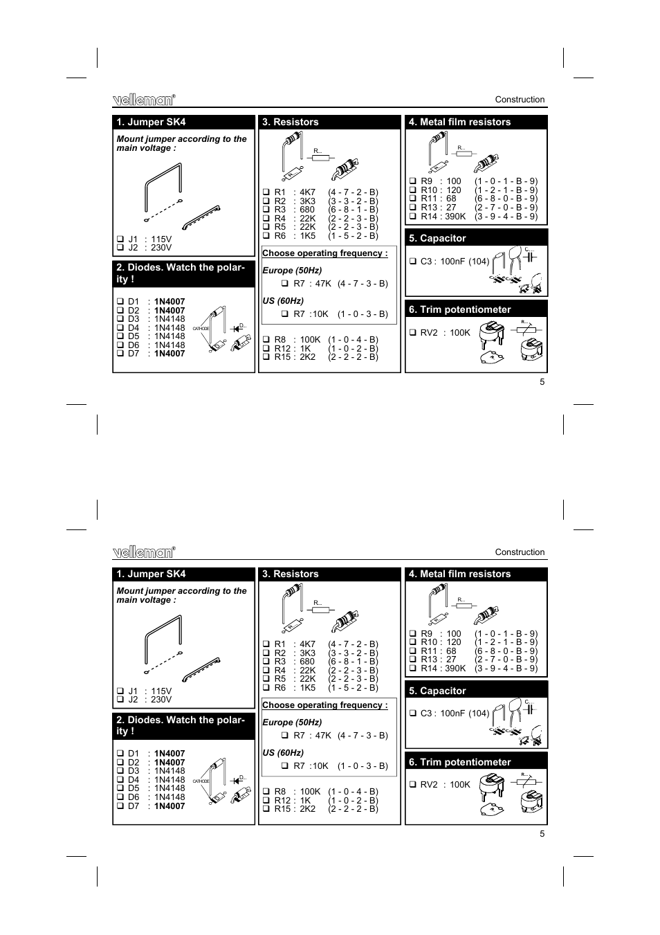 Velleman projects K2636 Assembly instructions User Manual | Page 5 / 12