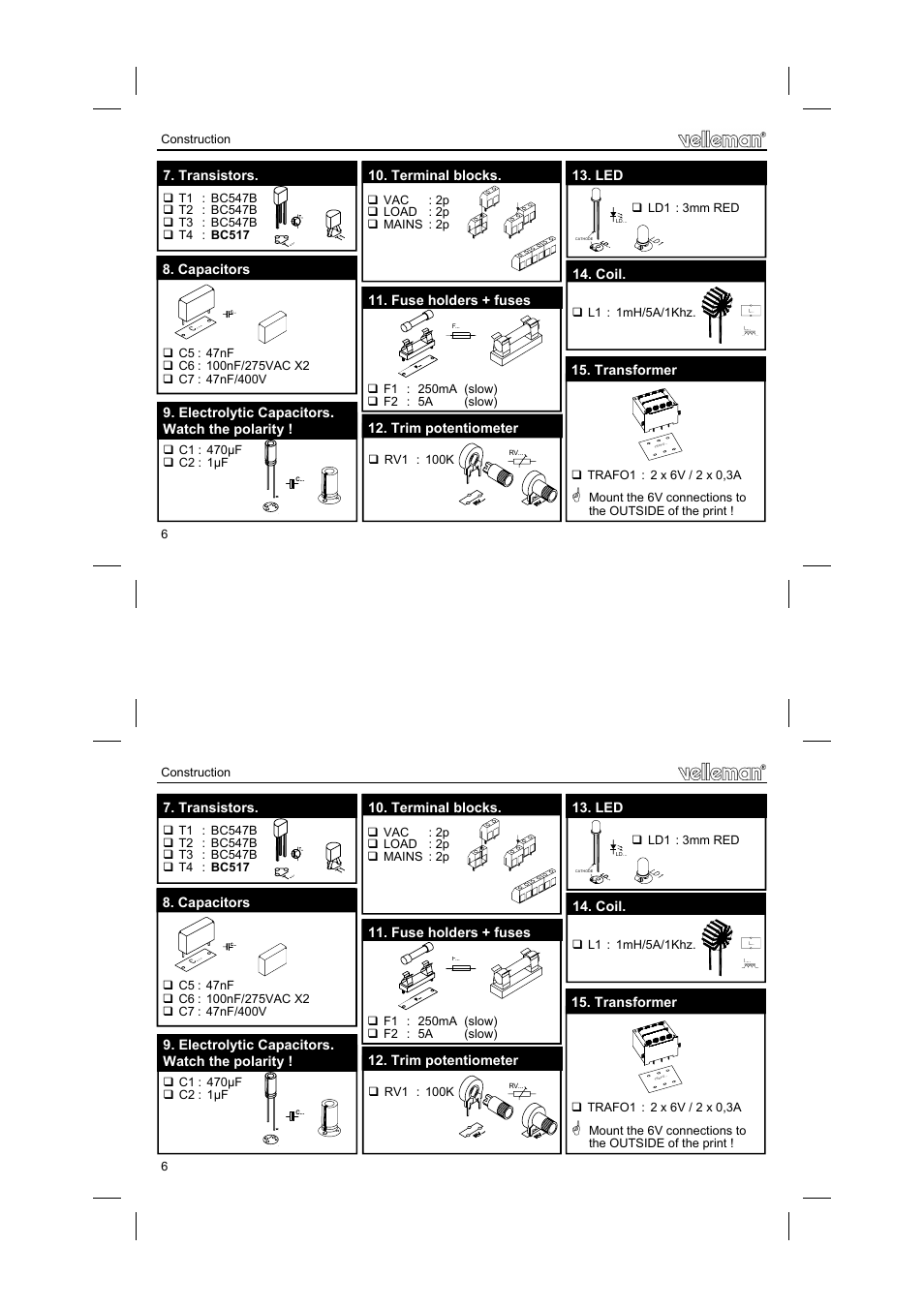 Velleman projects K2636 Assembly instructions User Manual | Page 6 / 12