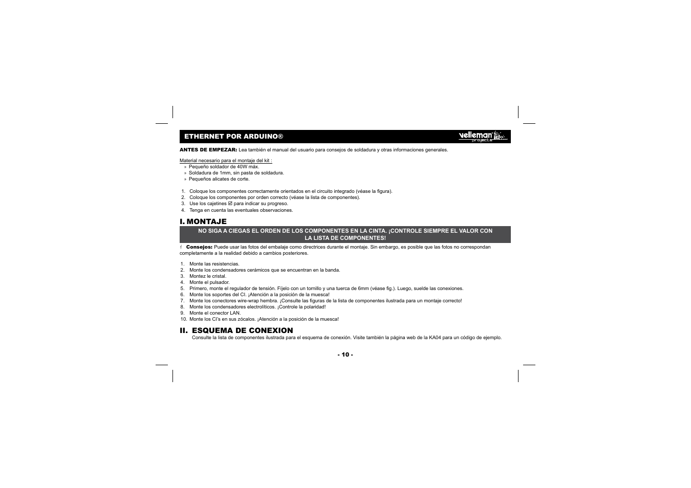 Velleman Кa04 User Manual | Page 10 / 12