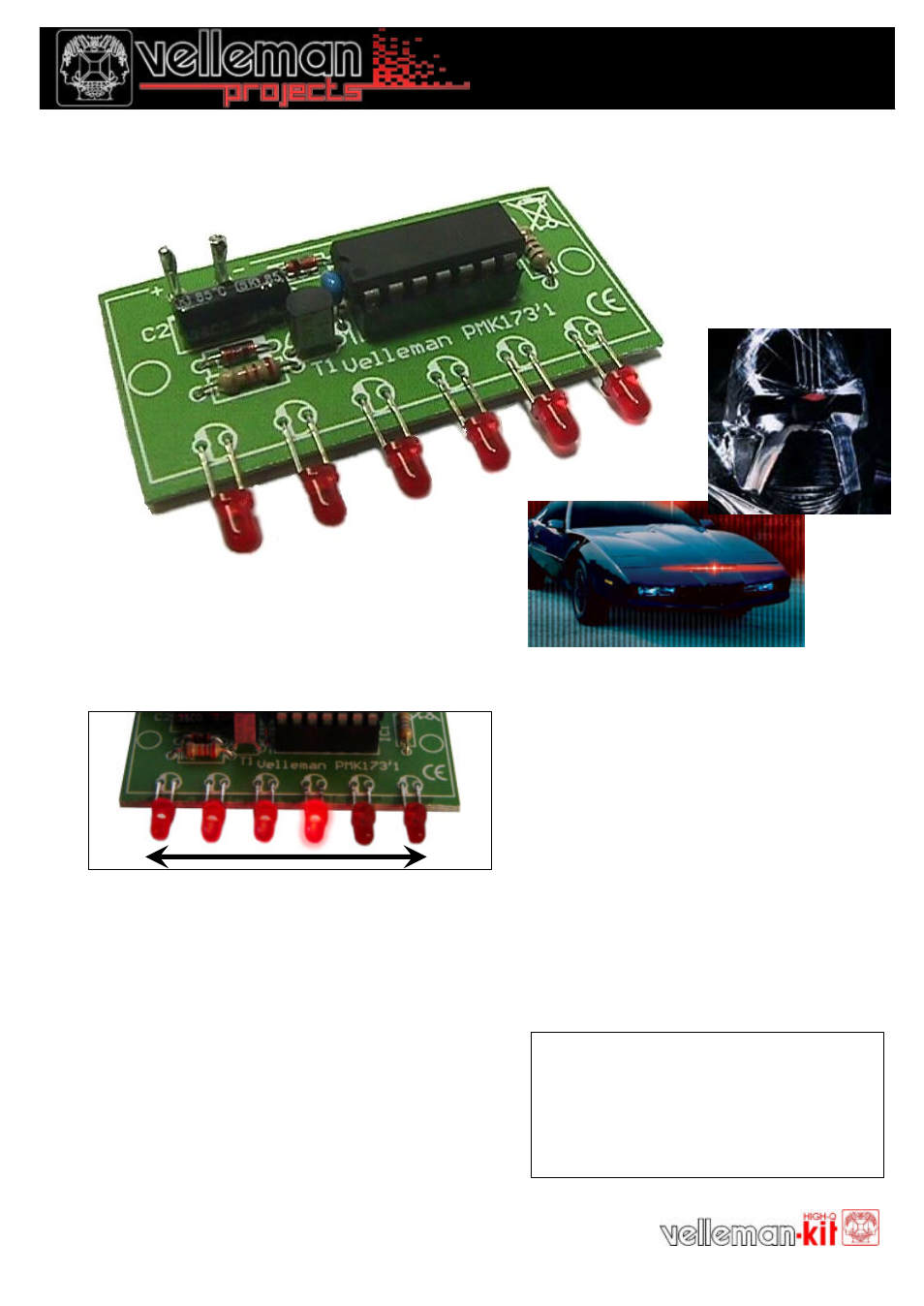 Velleman projects MK173 Datasheet User Manual | 1 page