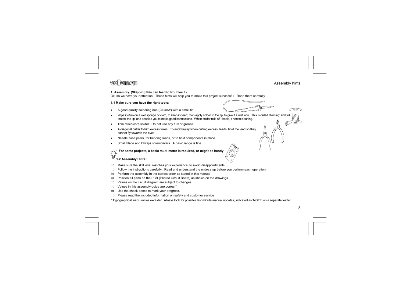 Velleman projects K8012 Assembly instructions User Manual | Page 3 / 20