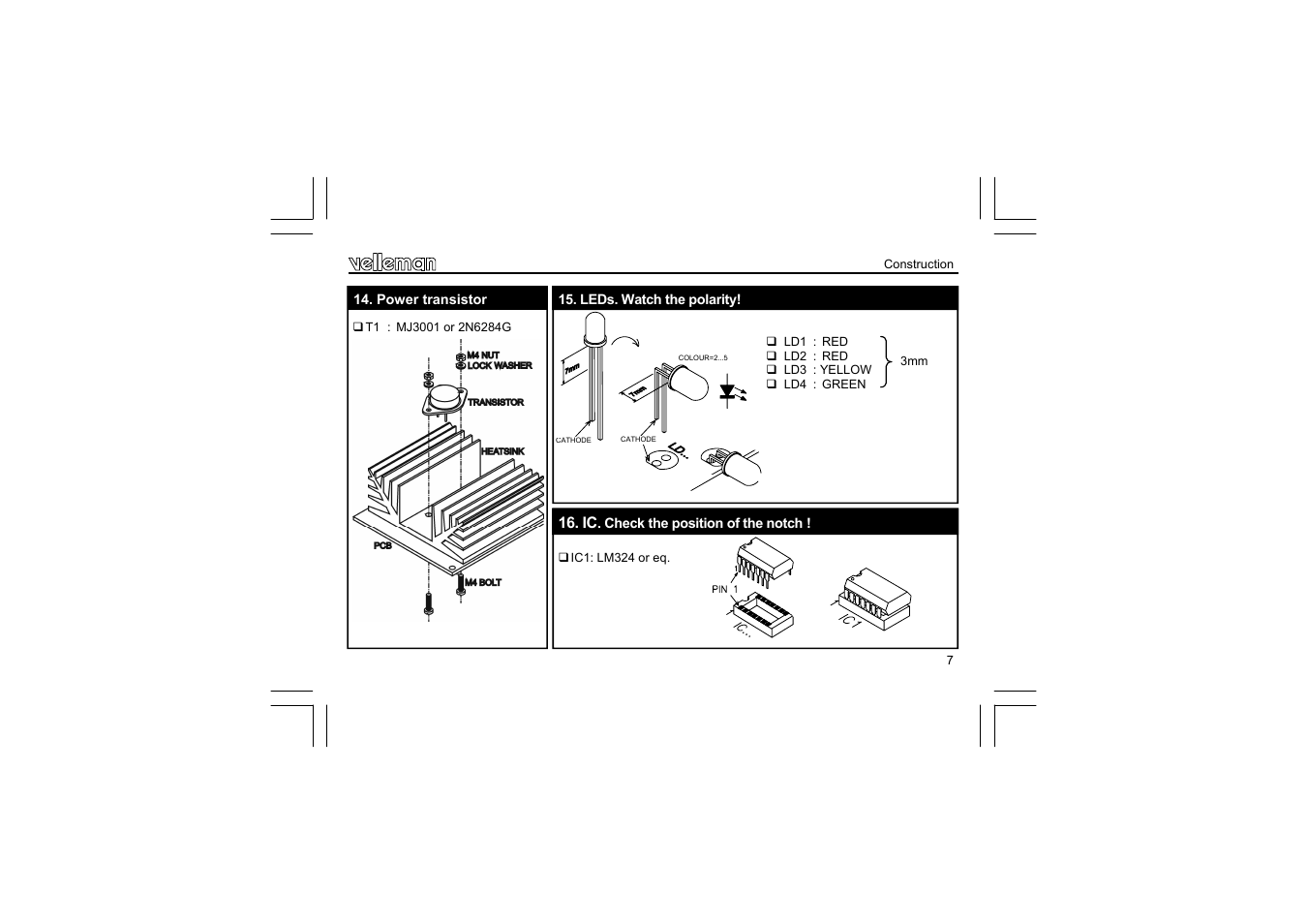 Velleman projects K8012 Assembly instructions User Manual | Page 7 / 20