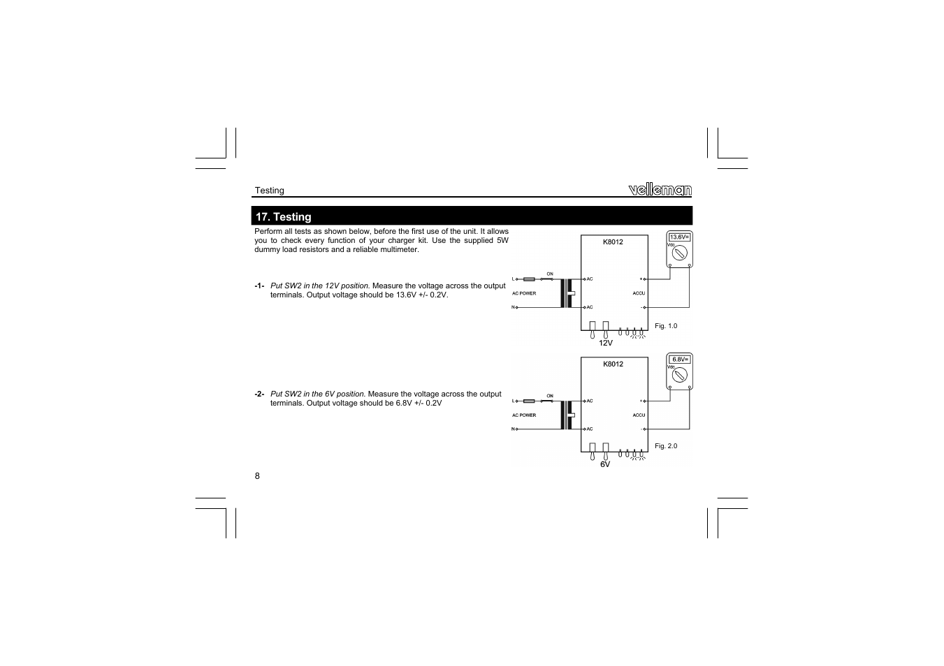 Velleman projects K8012 Assembly instructions User Manual | Page 8 / 20