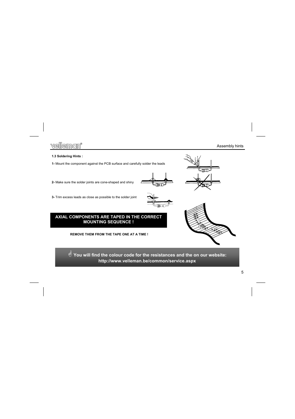 Velleman projects K7101 Assembly instructions User Manual | Page 5 / 12