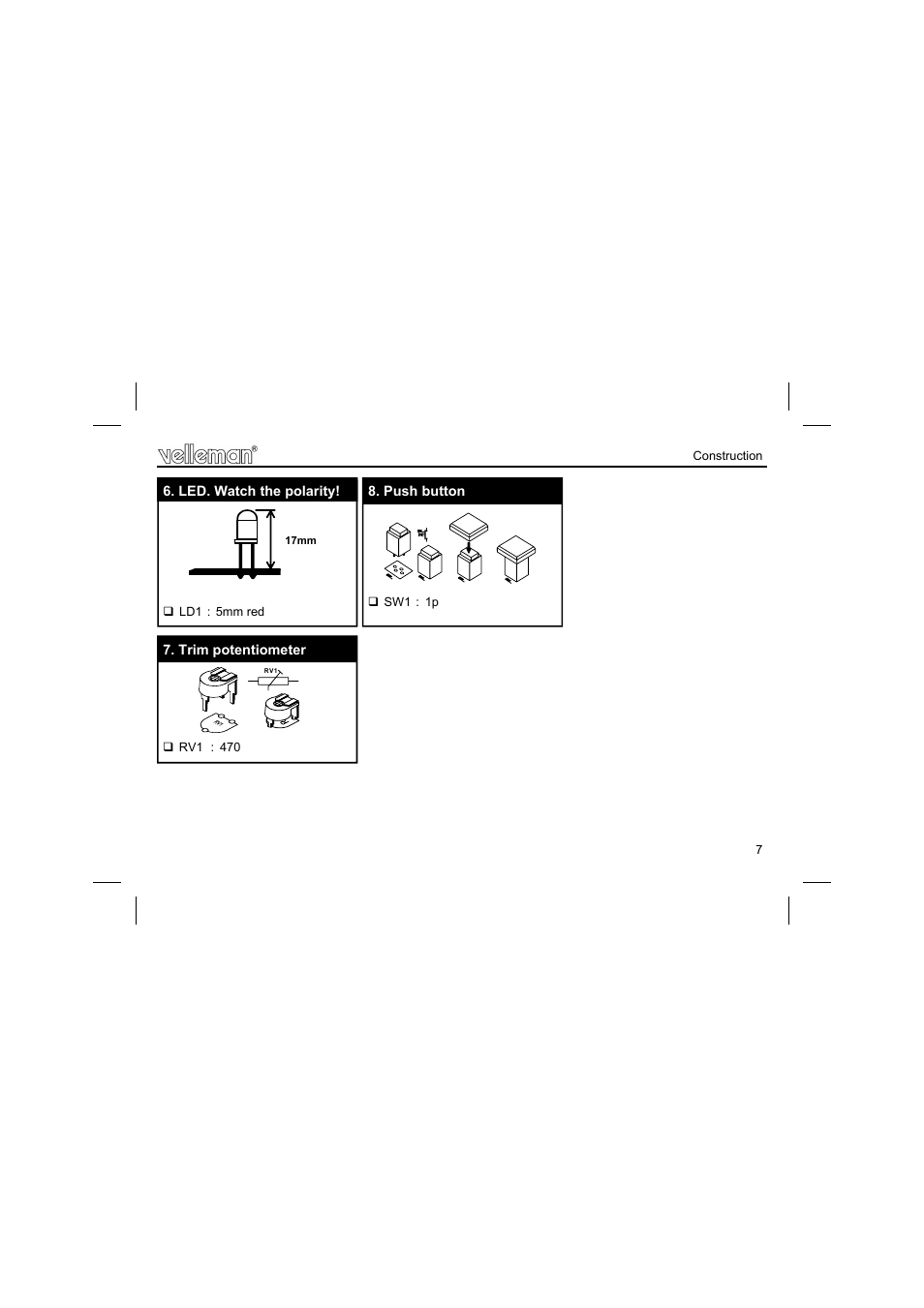 Velleman projects K7101 Assembly instructions User Manual | Page 7 / 12