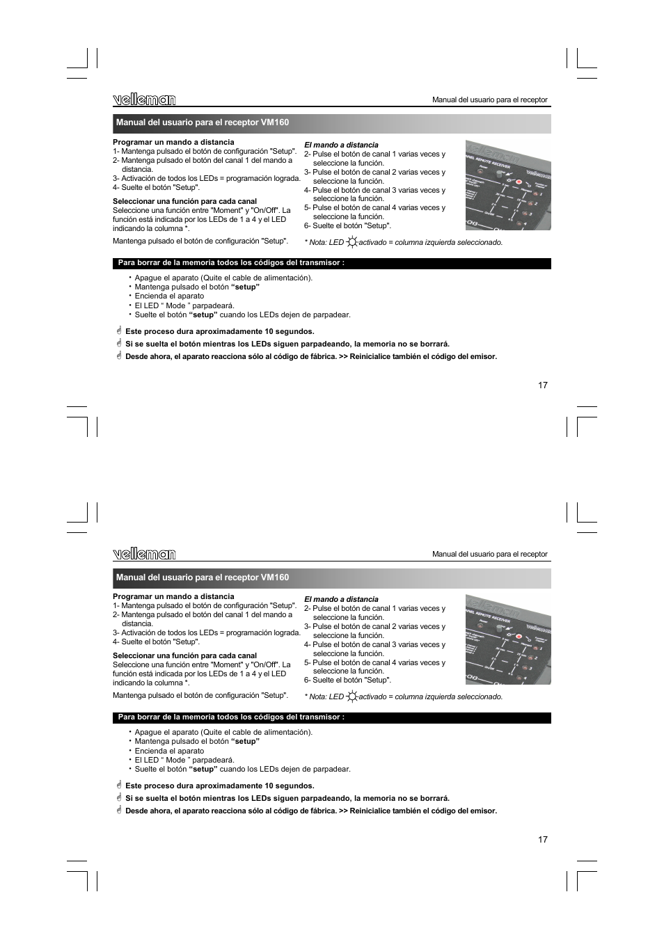 Velleman VM160 User Manual | Page 17 / 20