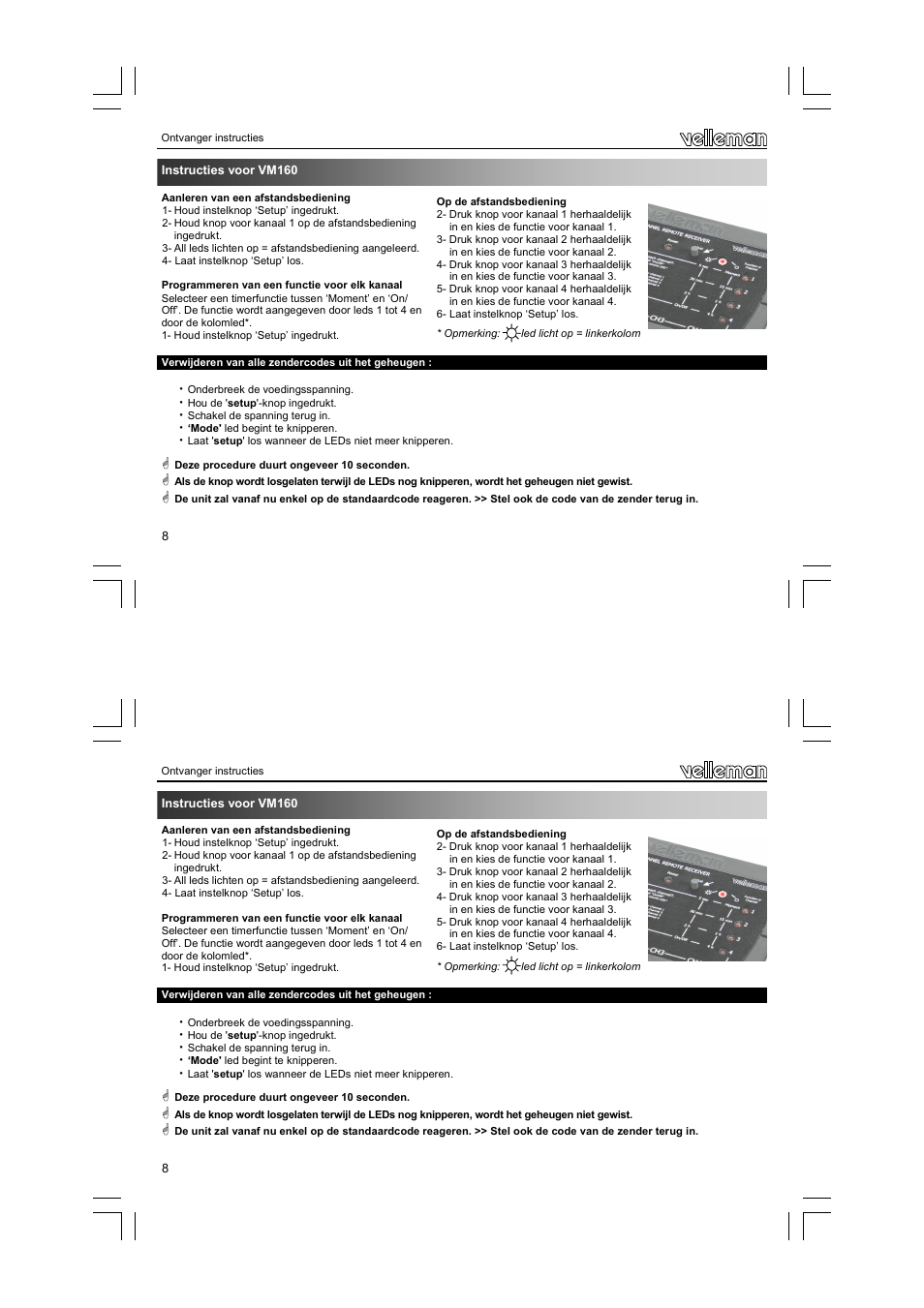 Velleman VM160 User Manual | Page 8 / 20