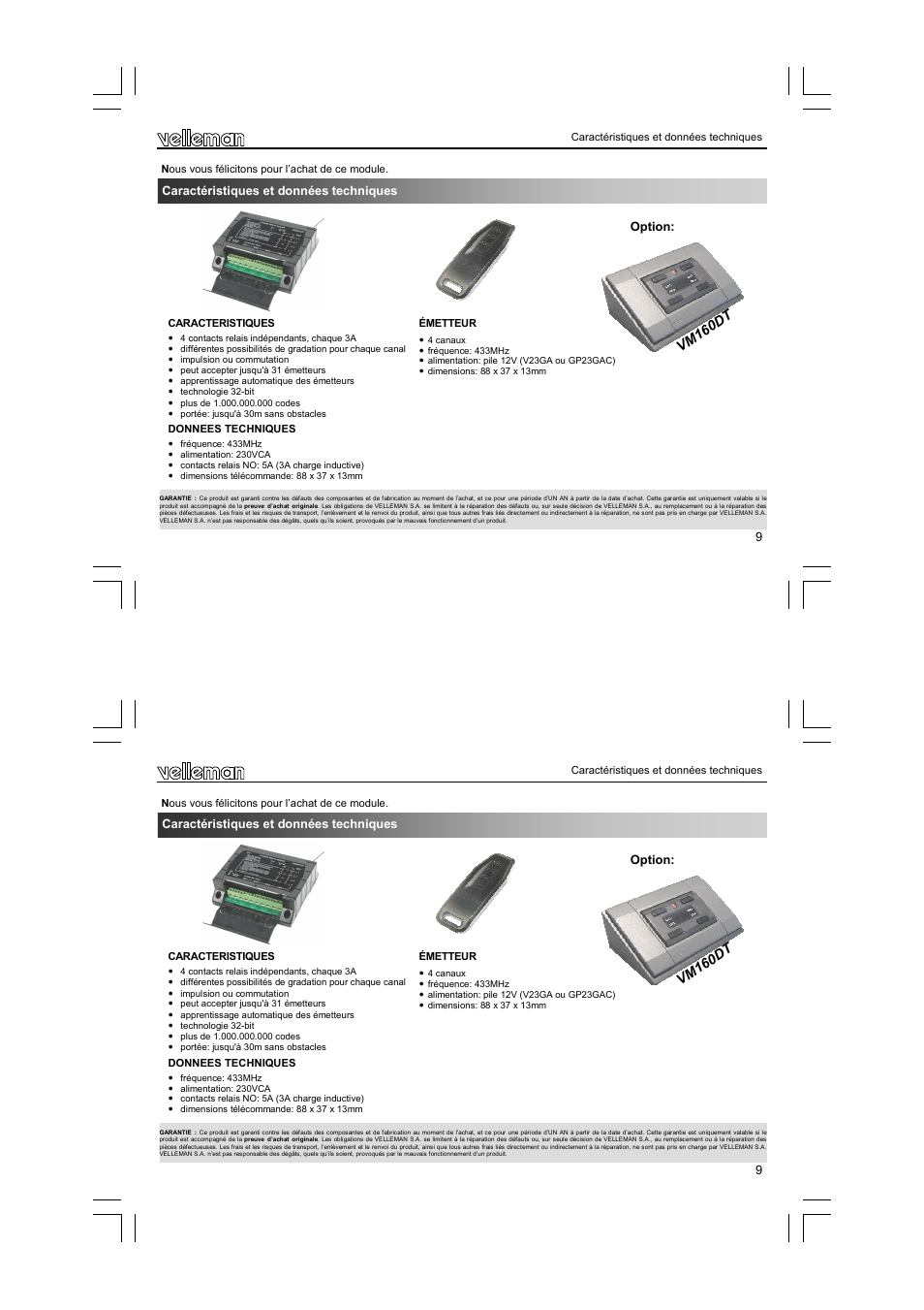 Vm 16 0d t | Velleman VM160 User Manual | Page 9 / 20