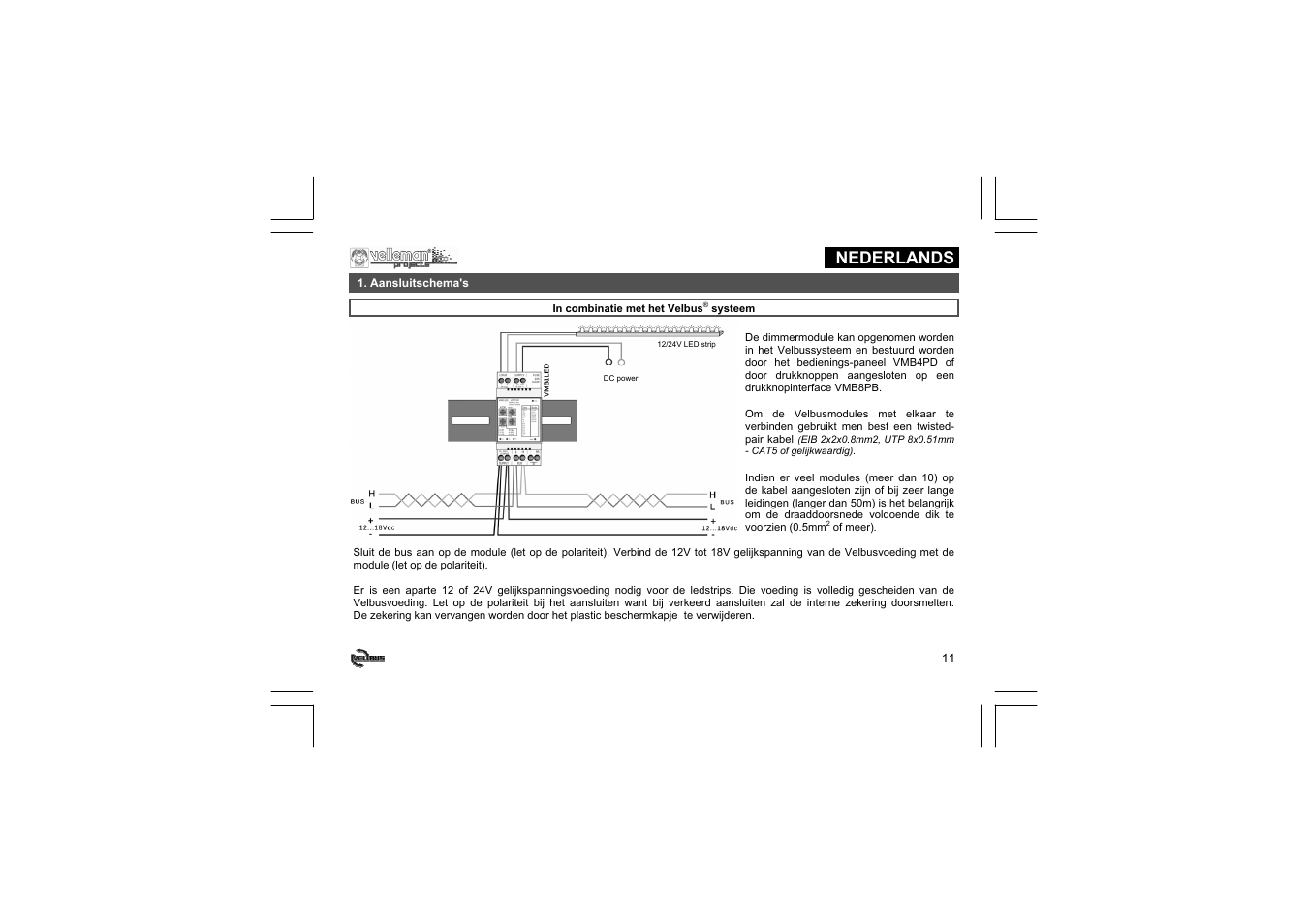 Nederlands | Velleman projects VMB1LED Short user manual User Manual | Page 11 / 36
