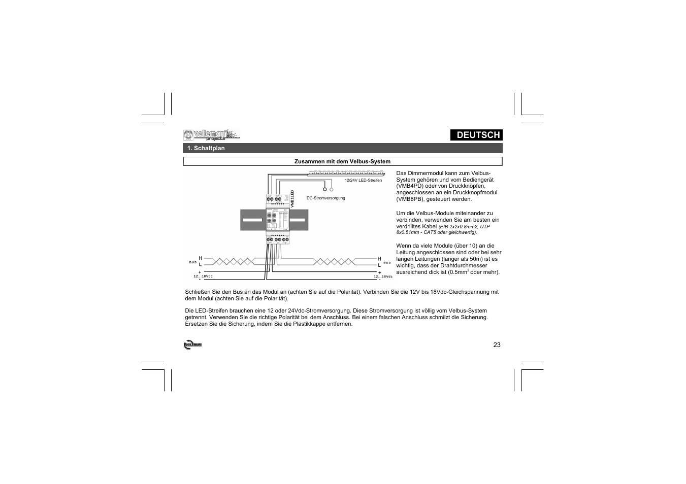 Deutsch | Velleman projects VMB1LED Short user manual User Manual | Page 23 / 36