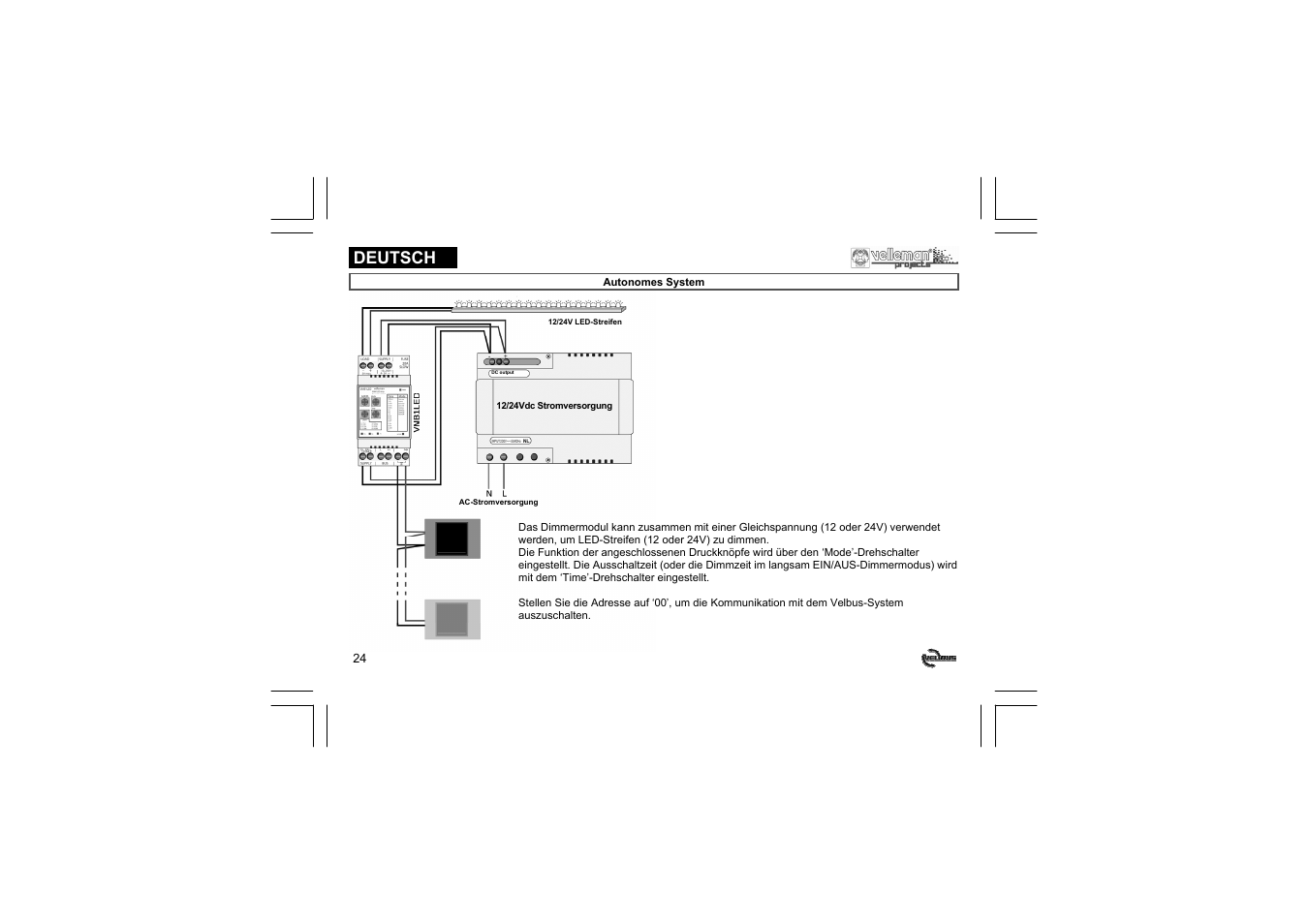 Deutsch | Velleman projects VMB1LED Short user manual User Manual | Page 24 / 36