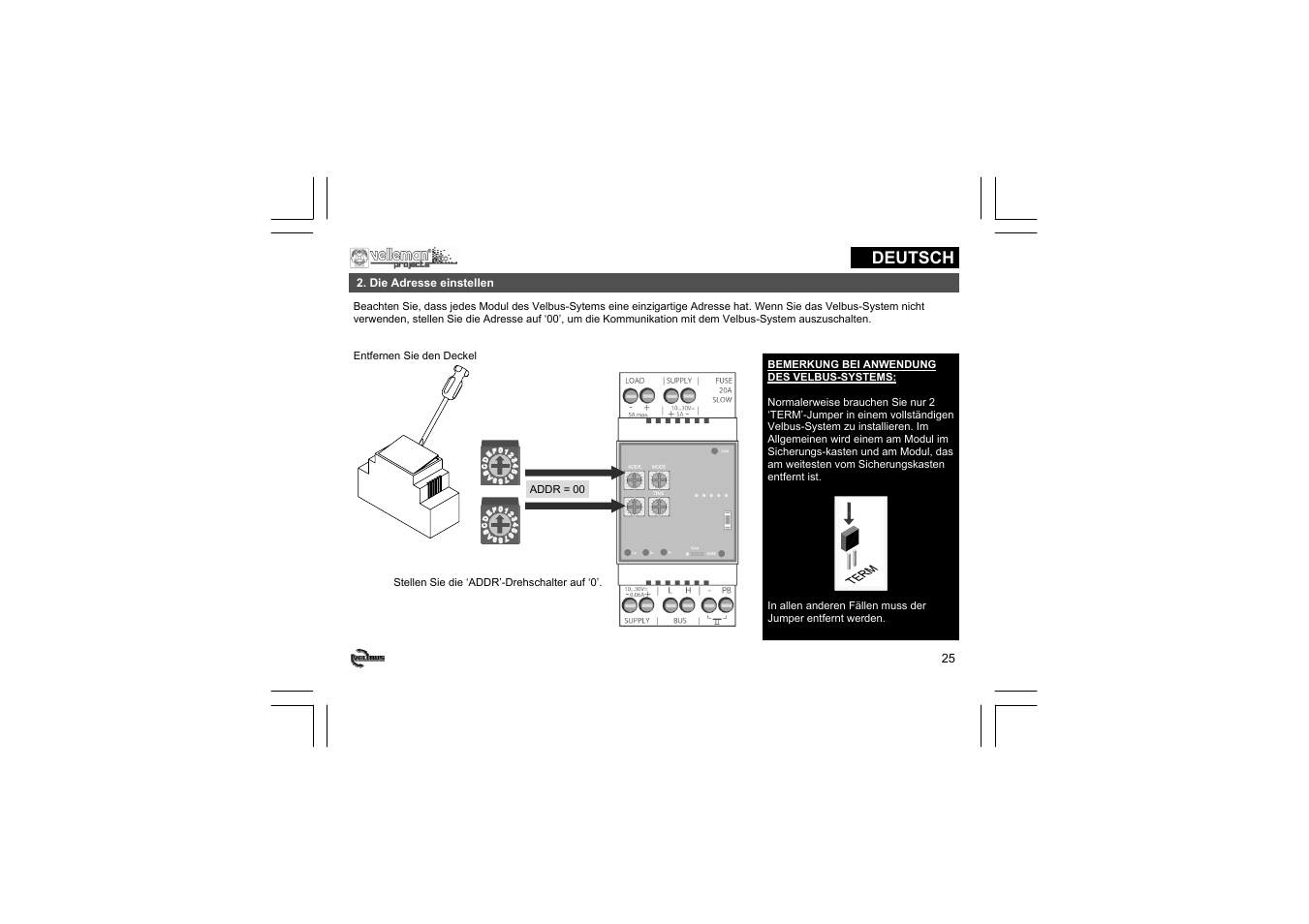 Deutsch | Velleman projects VMB1LED Short user manual User Manual | Page 25 / 36