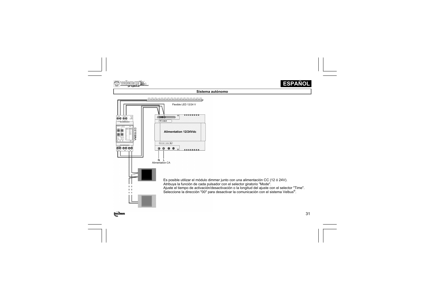 Español | Velleman projects VMB1LED Short user manual User Manual | Page 31 / 36