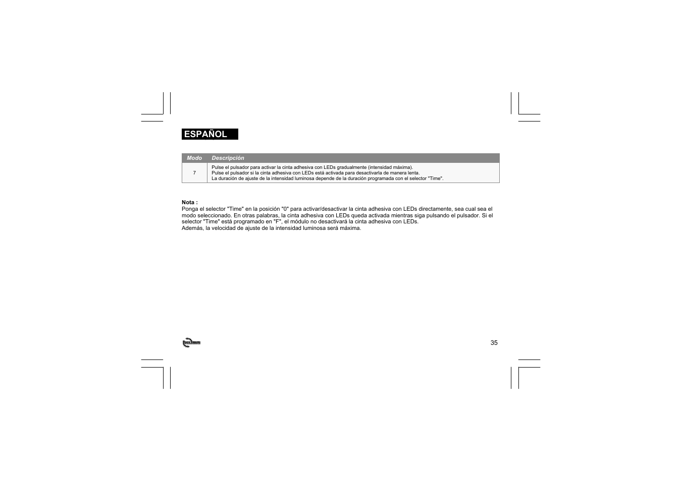 Español | Velleman projects VMB1LED Short user manual User Manual | Page 35 / 36