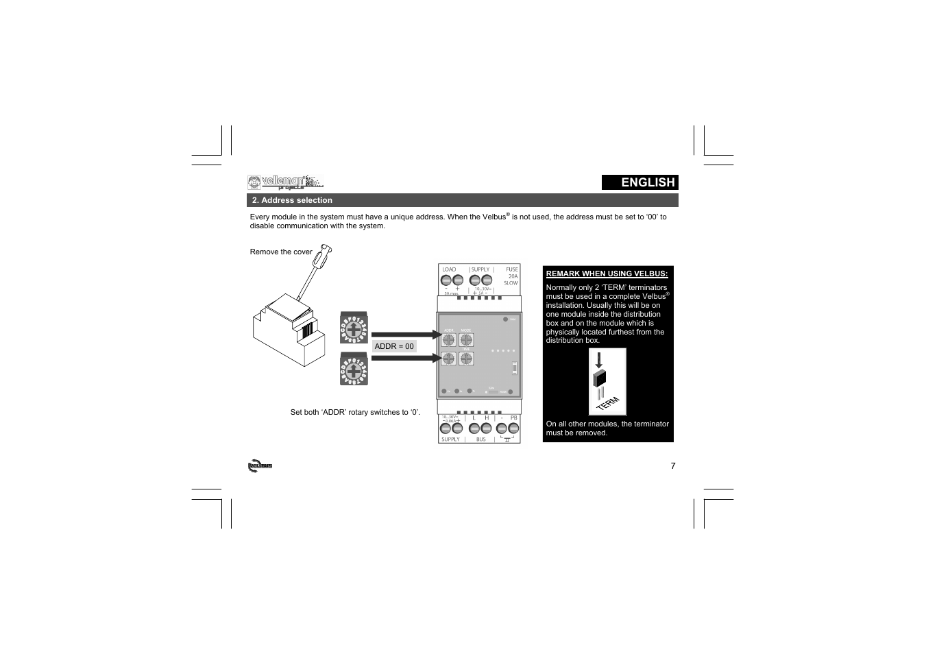 English | Velleman projects VMB1LED Short user manual User Manual | Page 7 / 36