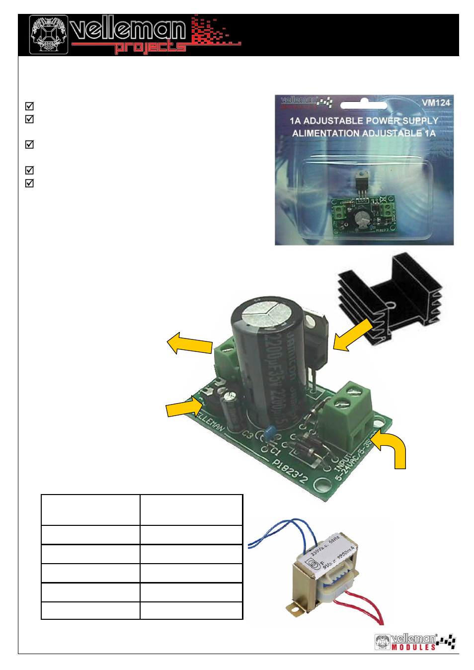 Velleman йvm124_uk User Manual | 1 page