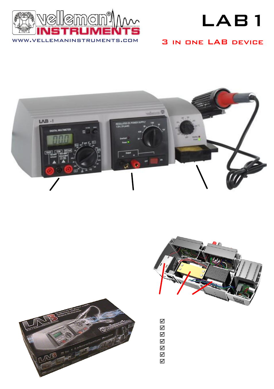 Velleman projects LAB1 Infosheet User Manual | 1 page