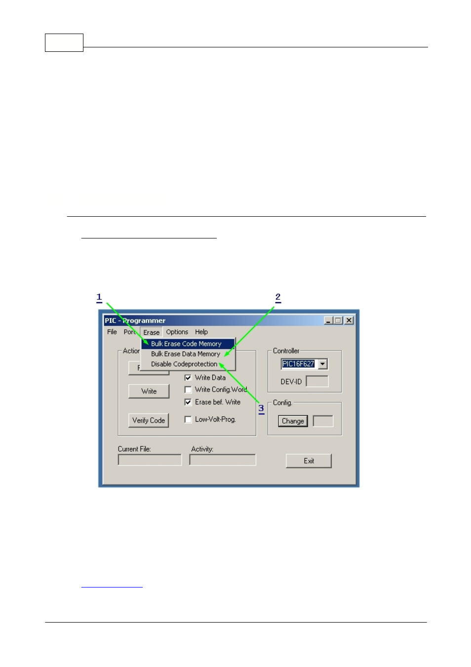 4 erase pic device | Velleman К8048 User Manual | Page 12 / 14