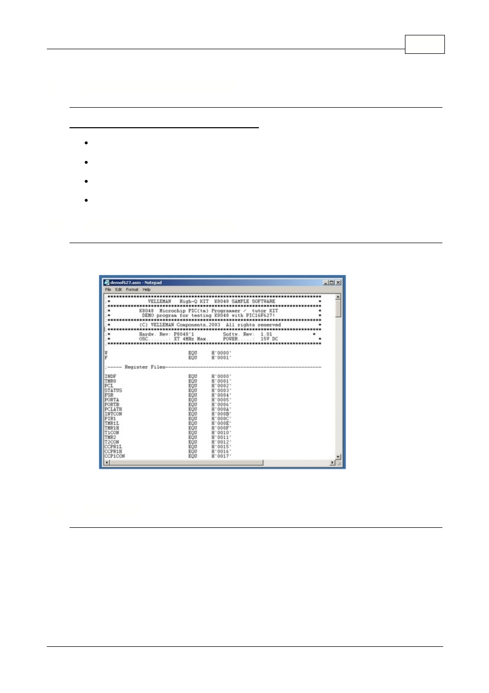 6programming procedure, 1 writing/changing a program, 2 compiling | Velleman К8048 User Manual | Page 7 / 14