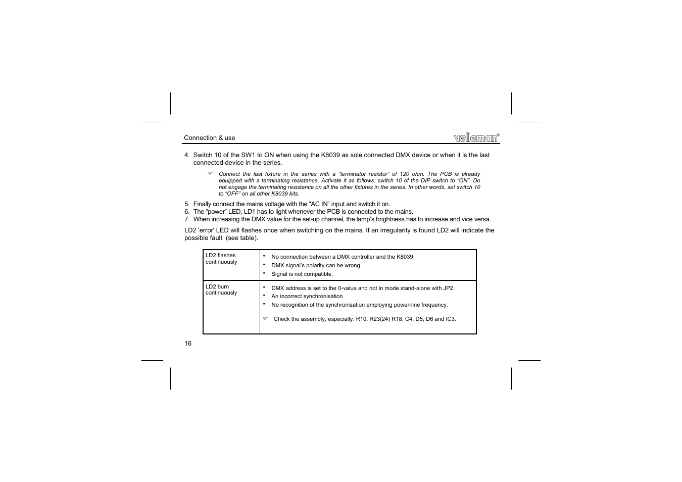 Velleman projects K8039 Assembly instructions User Manual | Page 16 / 20