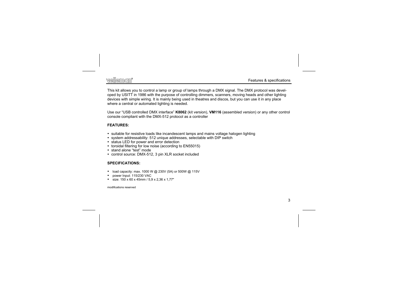 Velleman projects K8039 Assembly instructions User Manual | Page 3 / 20