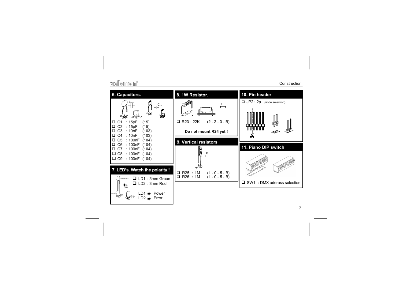 Velleman projects K8039 Assembly instructions User Manual | Page 7 / 20