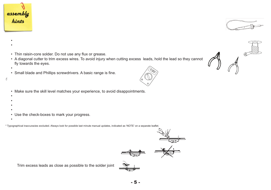 Assembly hints | Velleman projects EDU09 Assembly instructions User Manual | Page 5 / 20