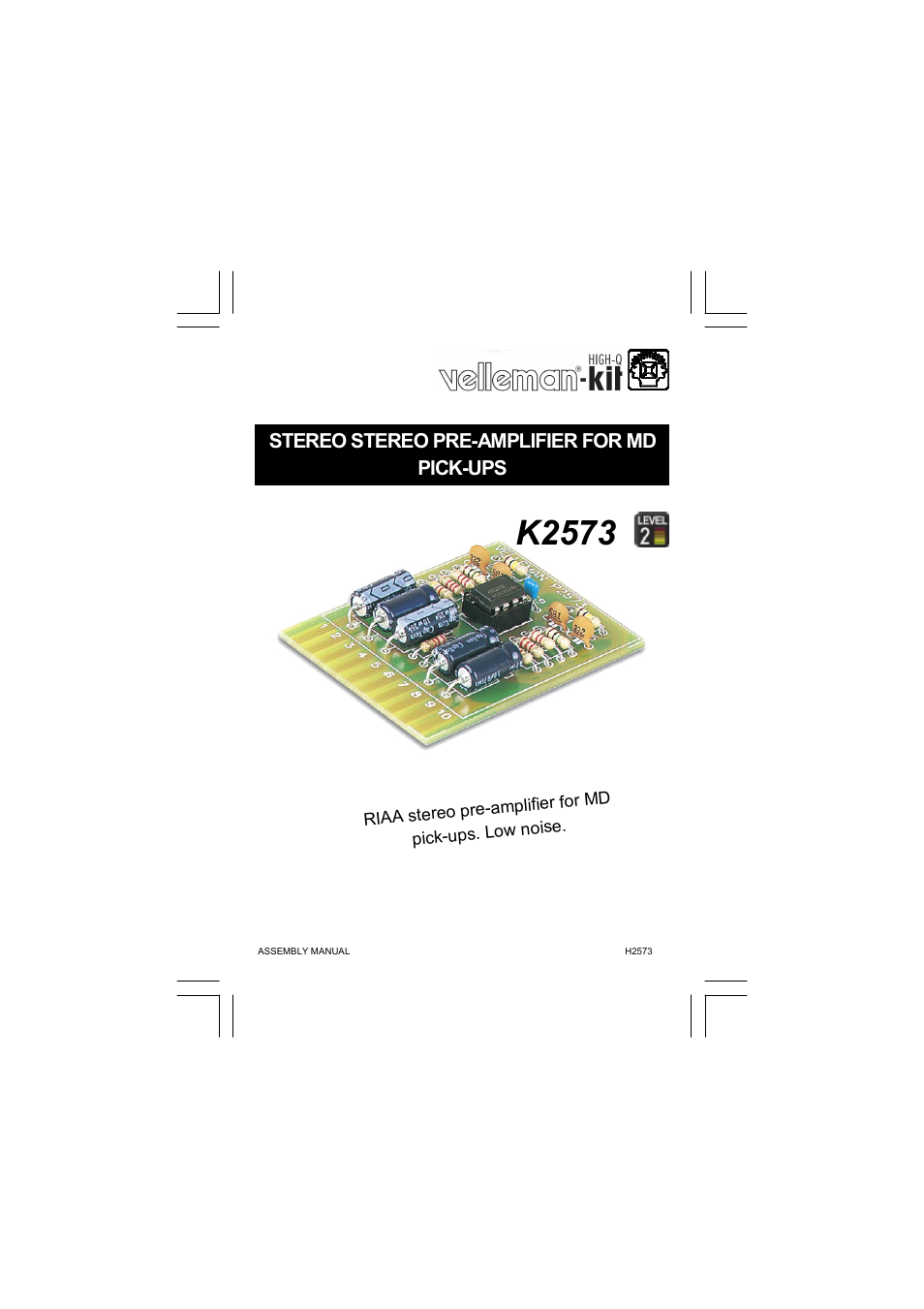 Velleman K2573 User Manual | 12 pages
