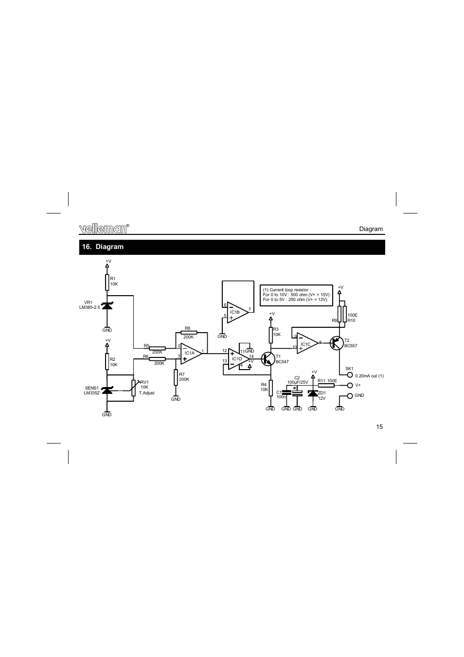 Diagram | Velleman К8067 User Manual | Page 15 / 16