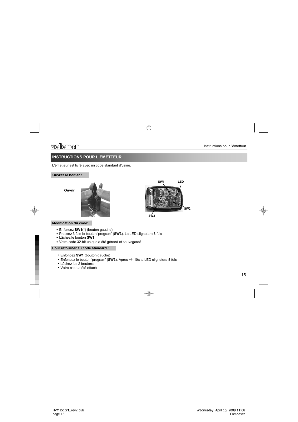 Velleman VM151 User Manual | Page 15 / 32