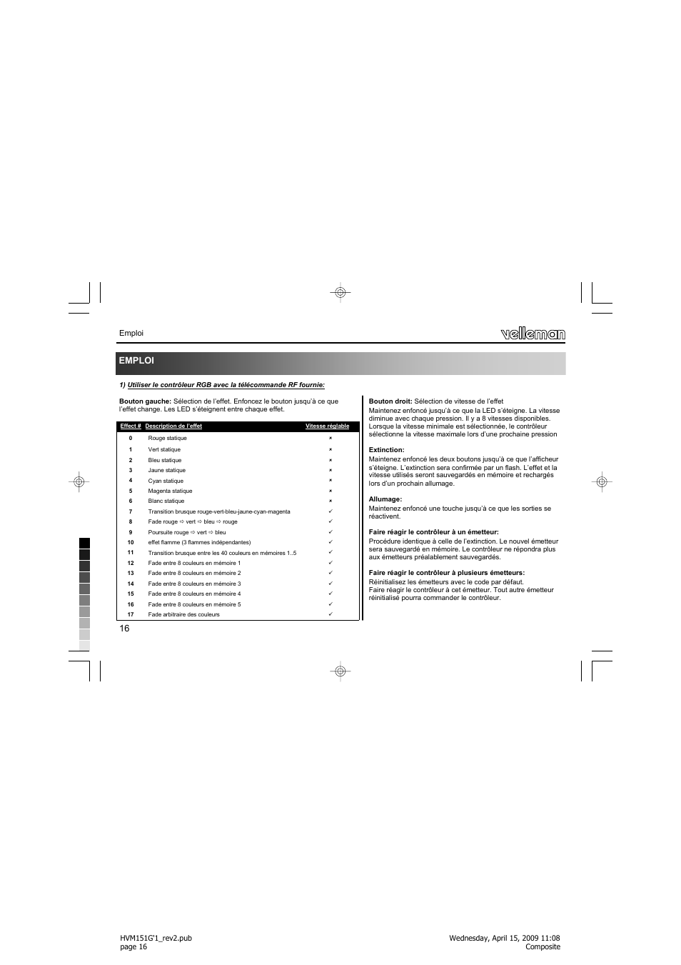 Velleman VM151 User Manual | Page 16 / 32