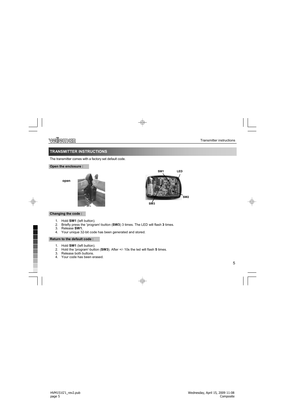 Velleman VM151 User Manual | Page 5 / 32