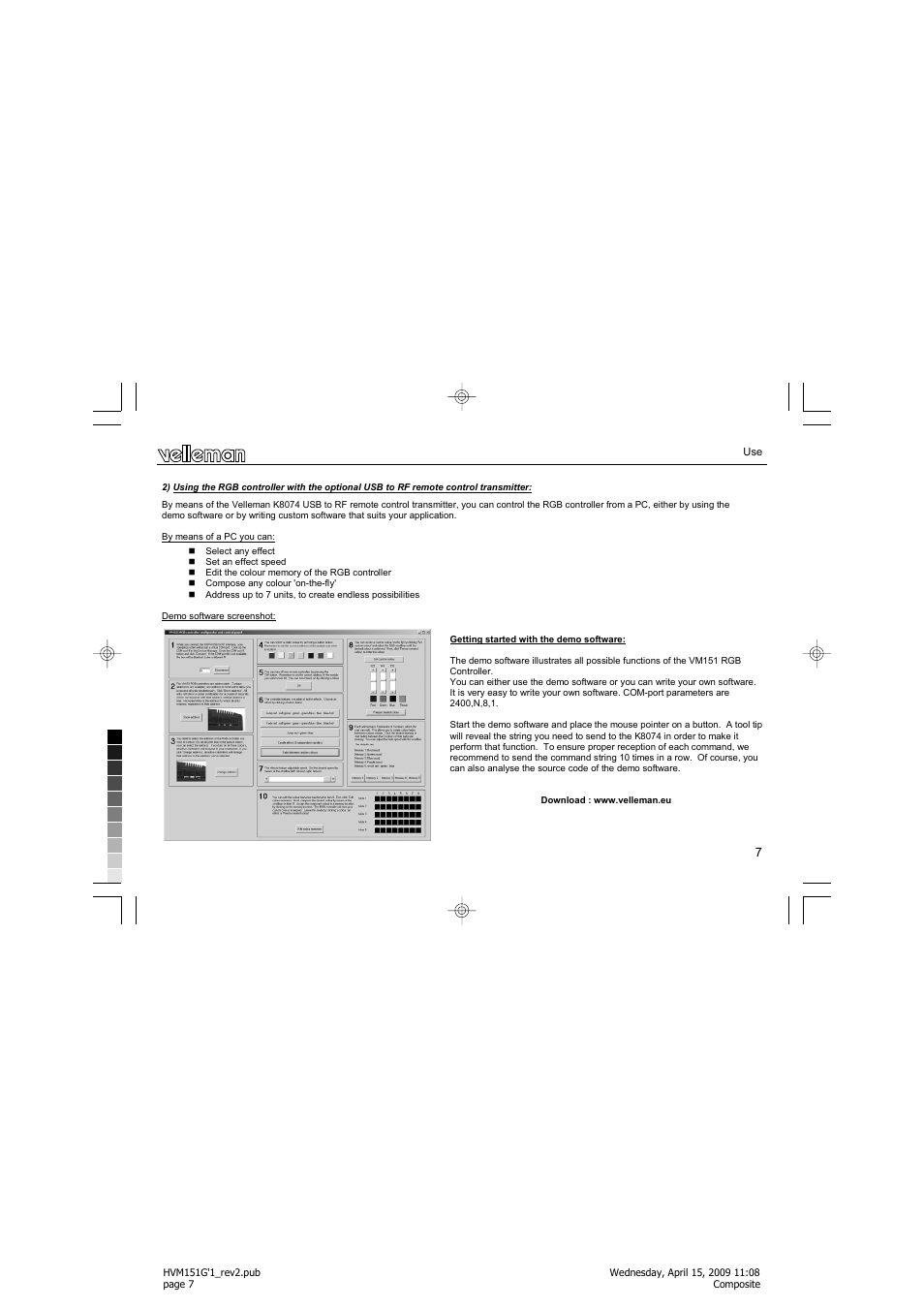 Velleman VM151 User Manual | Page 7 / 32