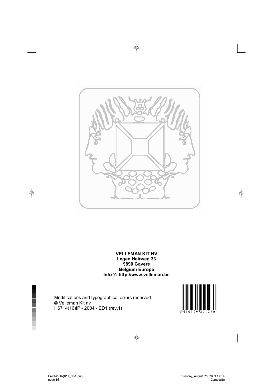 Velleman projects K6714-16 Assembly instructions User Manual | Page 16 / 16