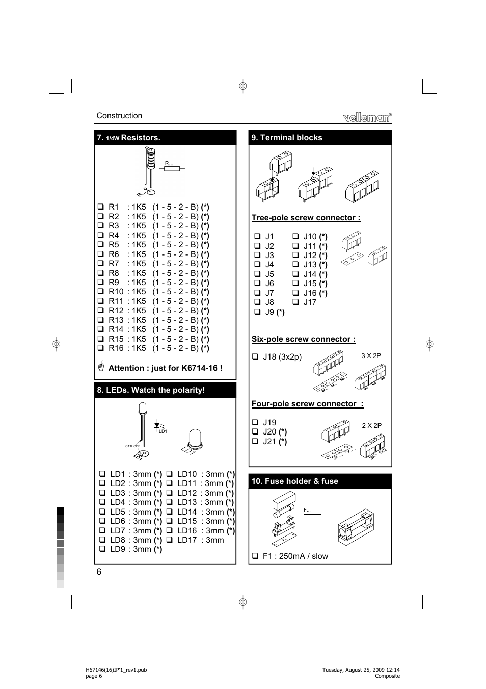 Velleman projects K6714-16 Assembly instructions User Manual | Page 6 / 16