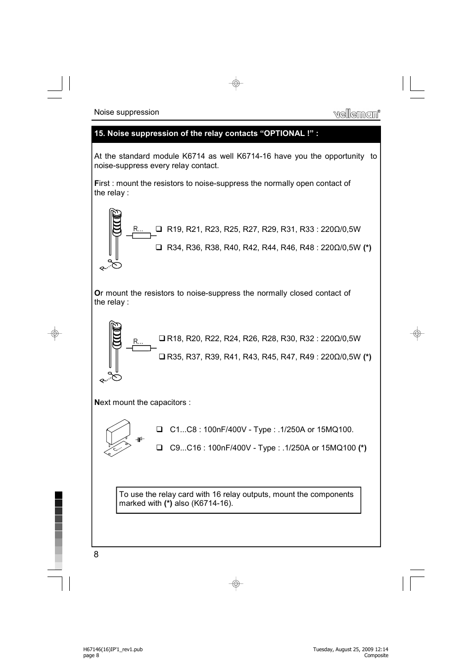 Velleman projects K6714-16 Assembly instructions User Manual | Page 8 / 16