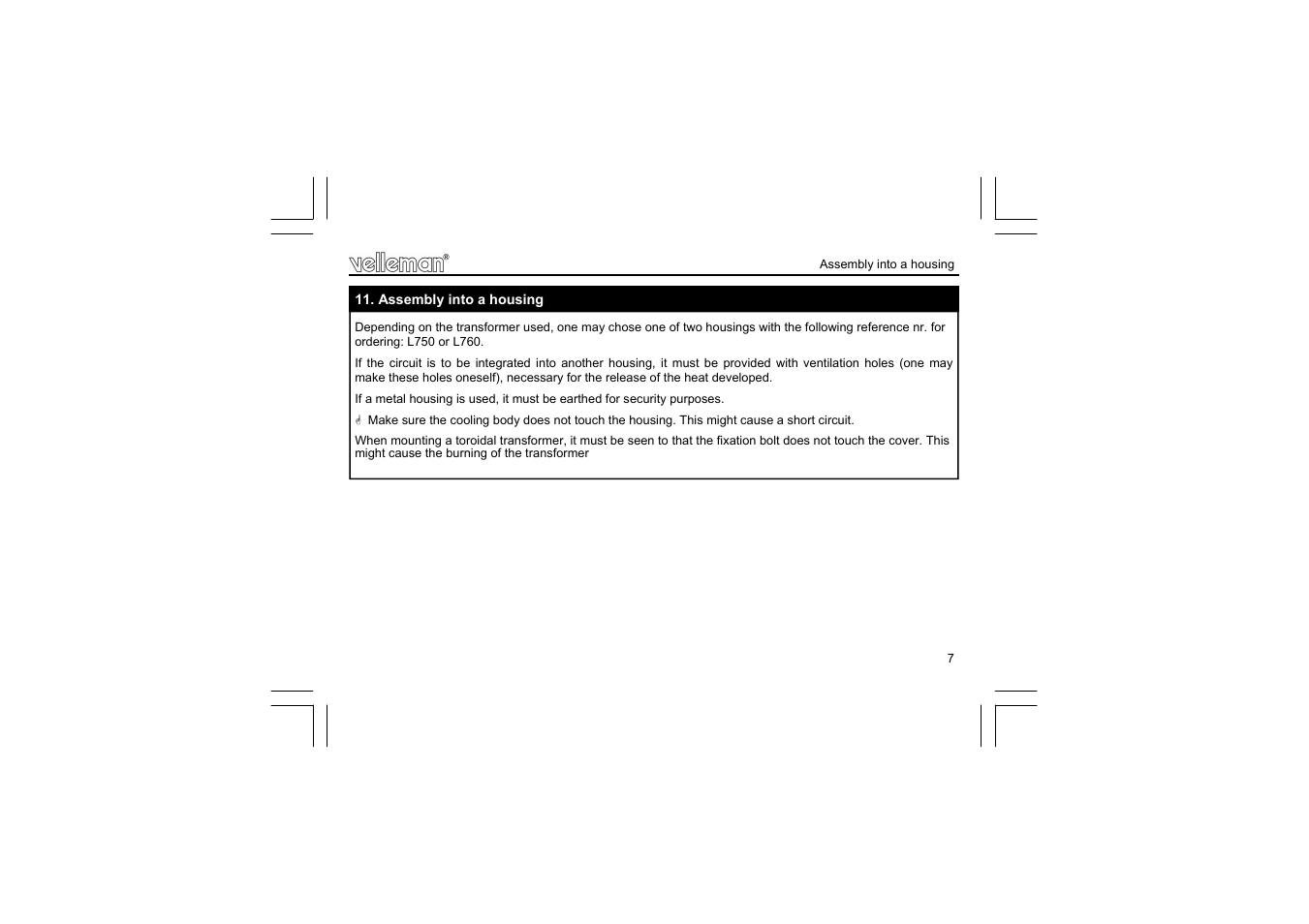 Velleman projects K7203 Assembly instructions User Manual | Page 7 / 12