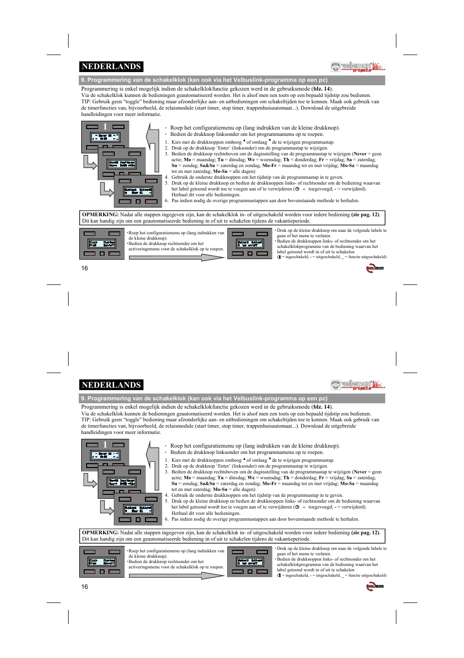 Nederlands | Velleman projects VMB4PD Short user manual User Manual | Page 16 / 48