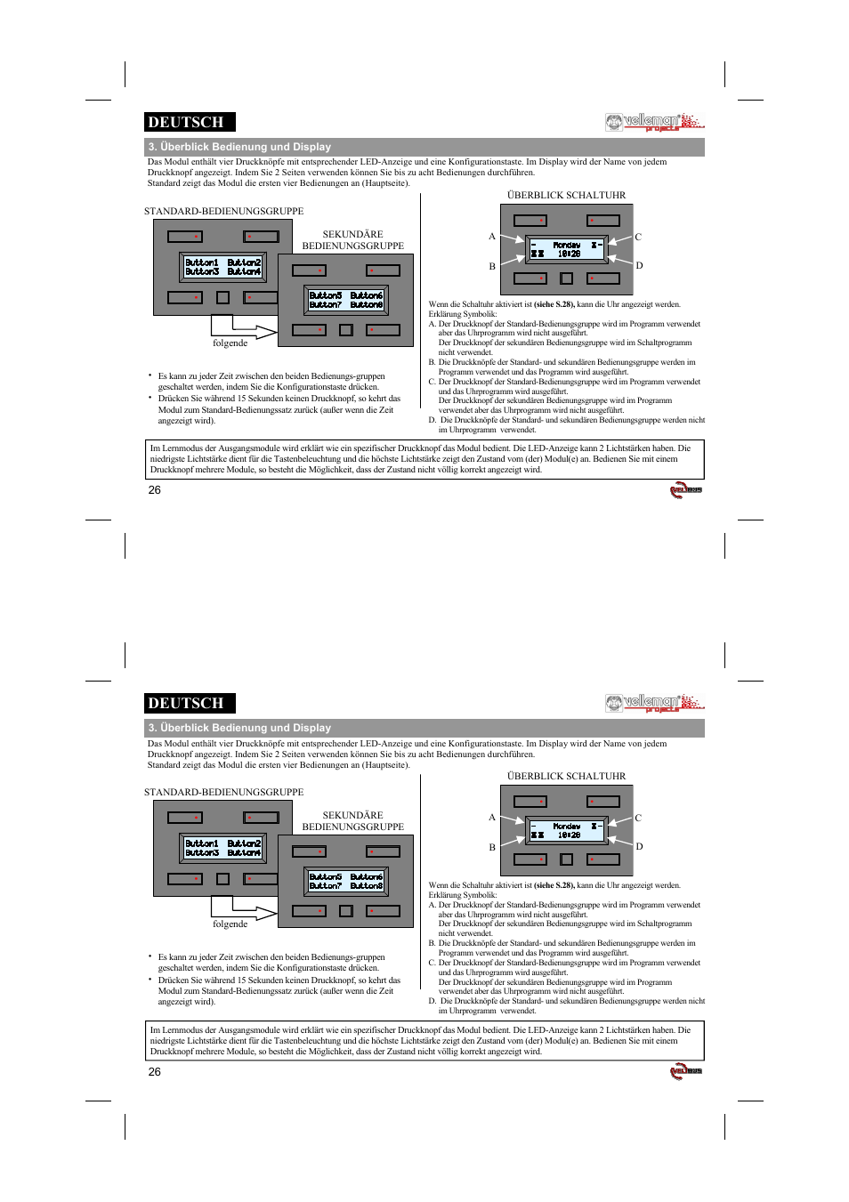 Deutsch | Velleman projects VMB4PD Short user manual User Manual | Page 26 / 48