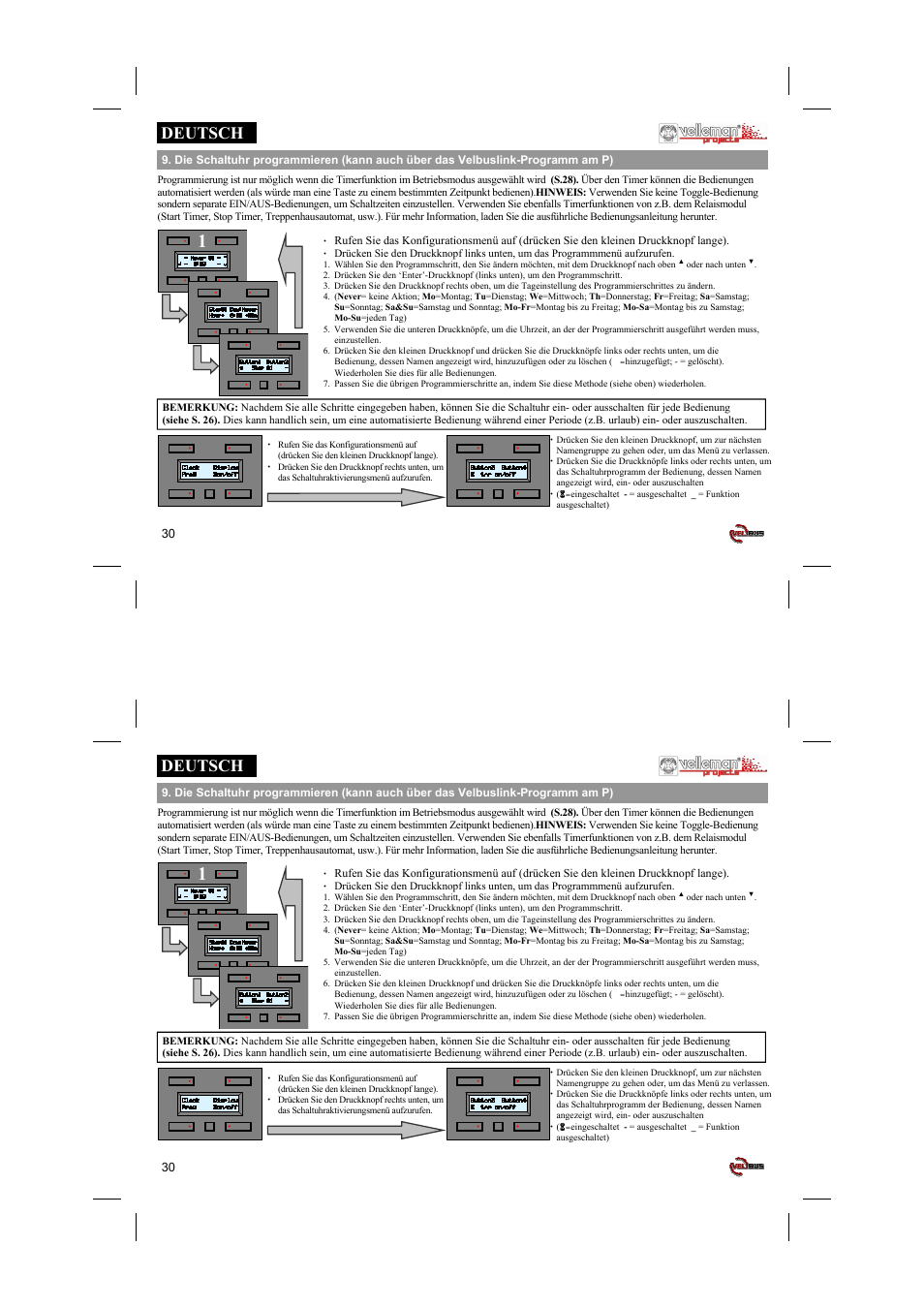 Deutsch | Velleman projects VMB4PD Short user manual User Manual | Page 30 / 48