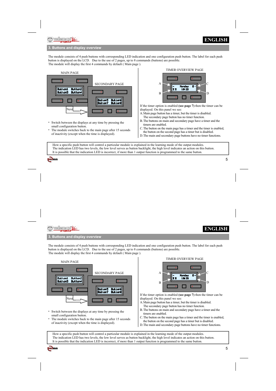 English | Velleman projects VMB4PD Short user manual User Manual | Page 5 / 48