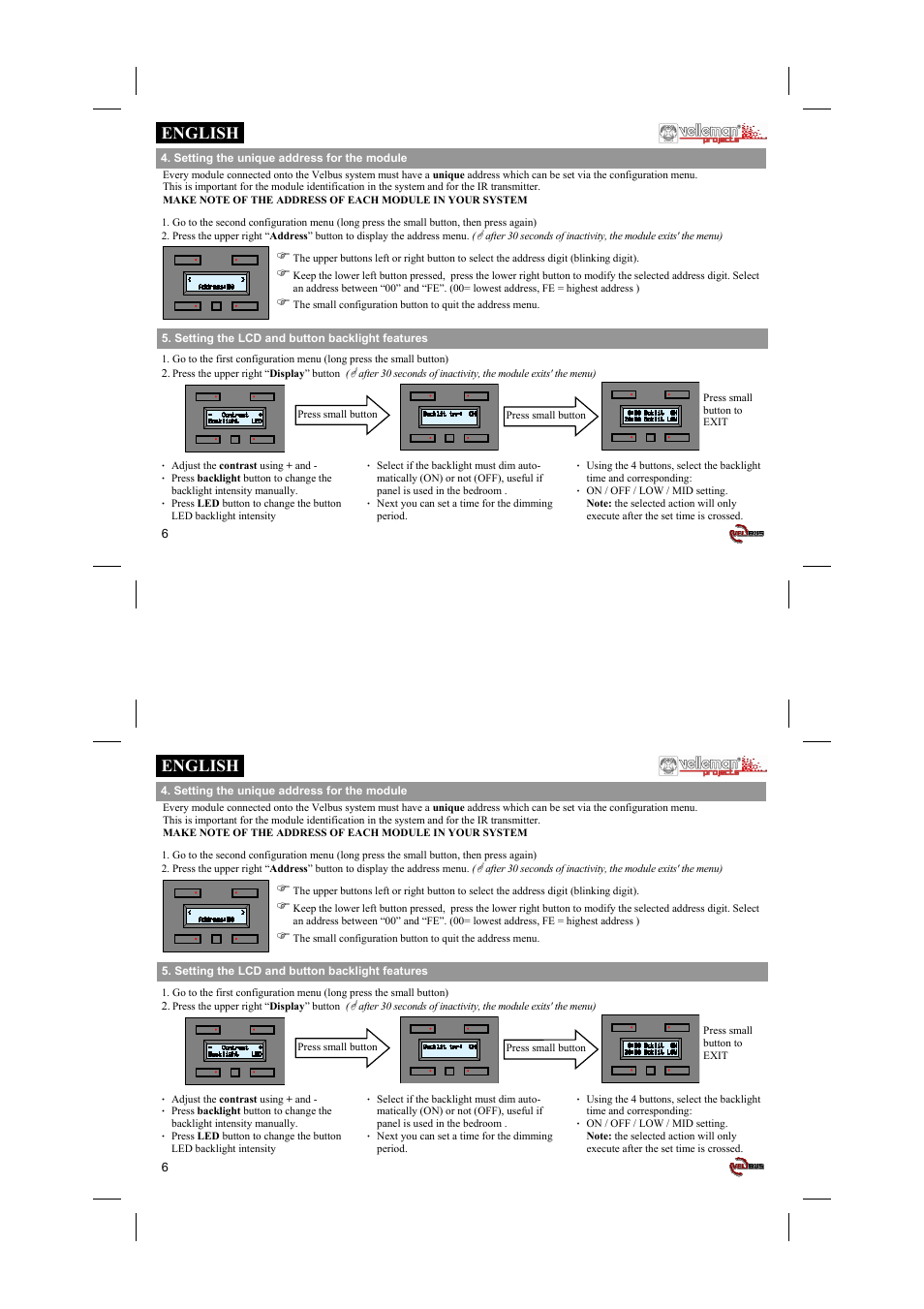 English | Velleman projects VMB4PD Short user manual User Manual | Page 6 / 48
