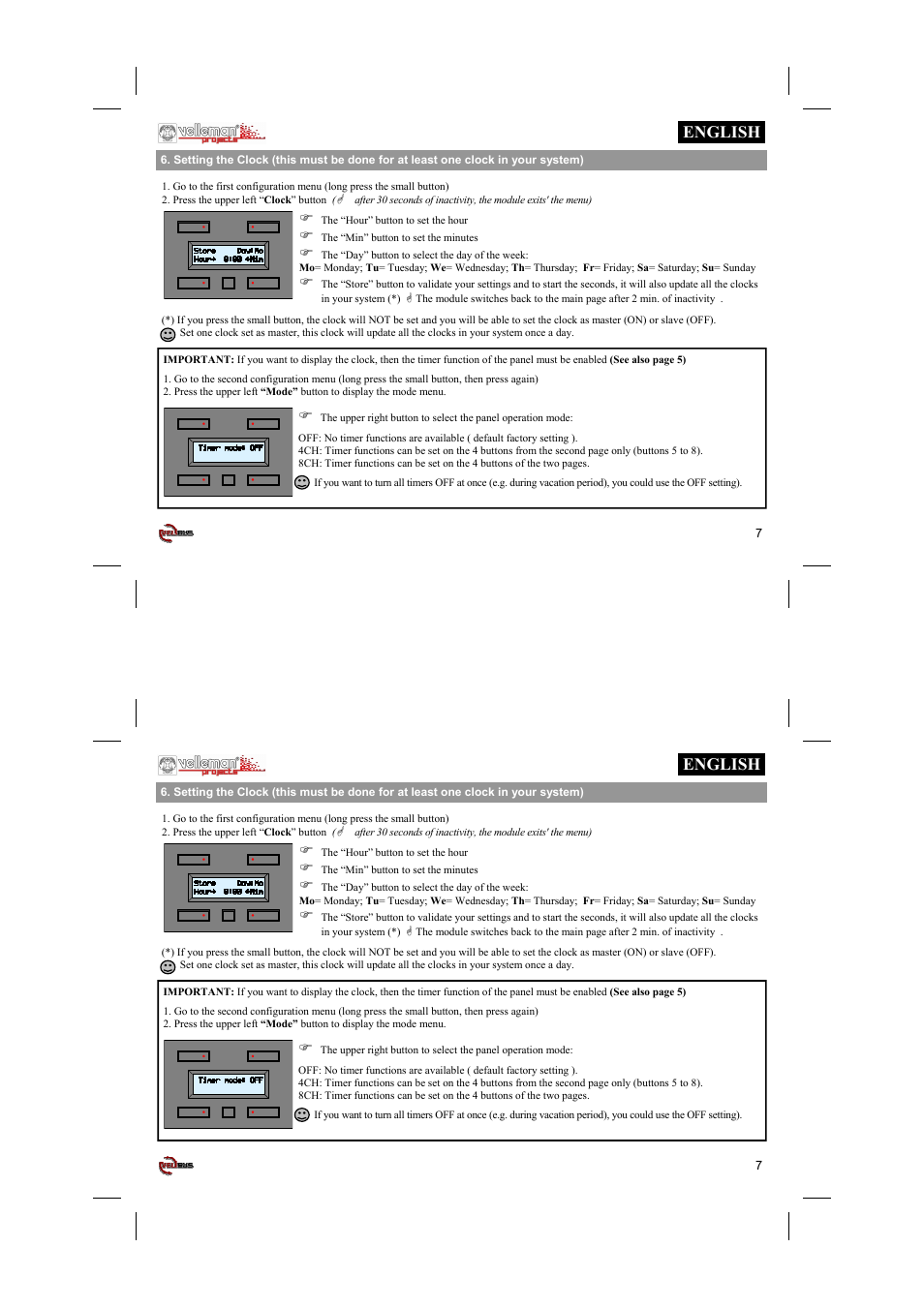 English | Velleman projects VMB4PD Short user manual User Manual | Page 7 / 48