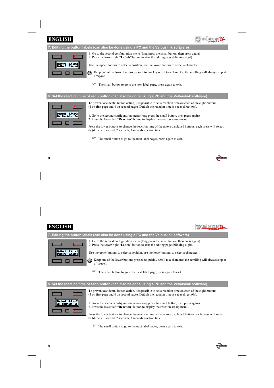 English | Velleman projects VMB4PD Short user manual User Manual | Page 8 / 48