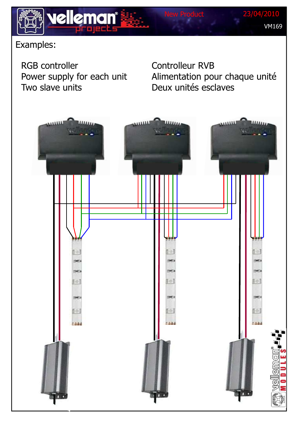 Examples | Velleman projects VM169 Datasheet User Manual | Page 3 / 4