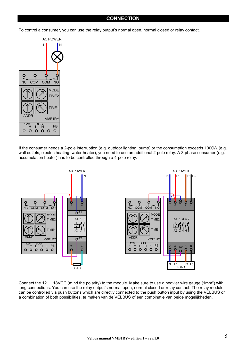 5connection | Velleman VMB1RY User Manual | Page 5 / 12