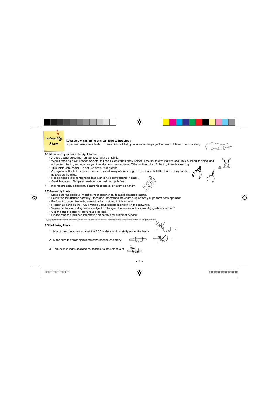 Assembly hints | Velleman projects K8096 Assembly instructions User Manual | Page 5 / 16